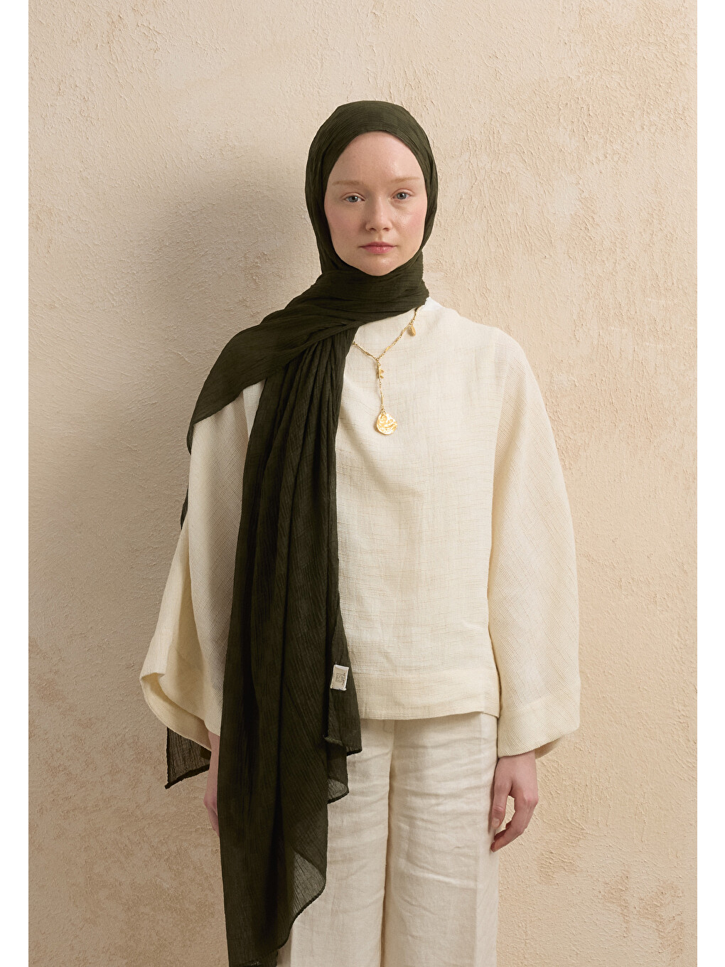 Modal Damalı Şal Asker Yeşili-3
