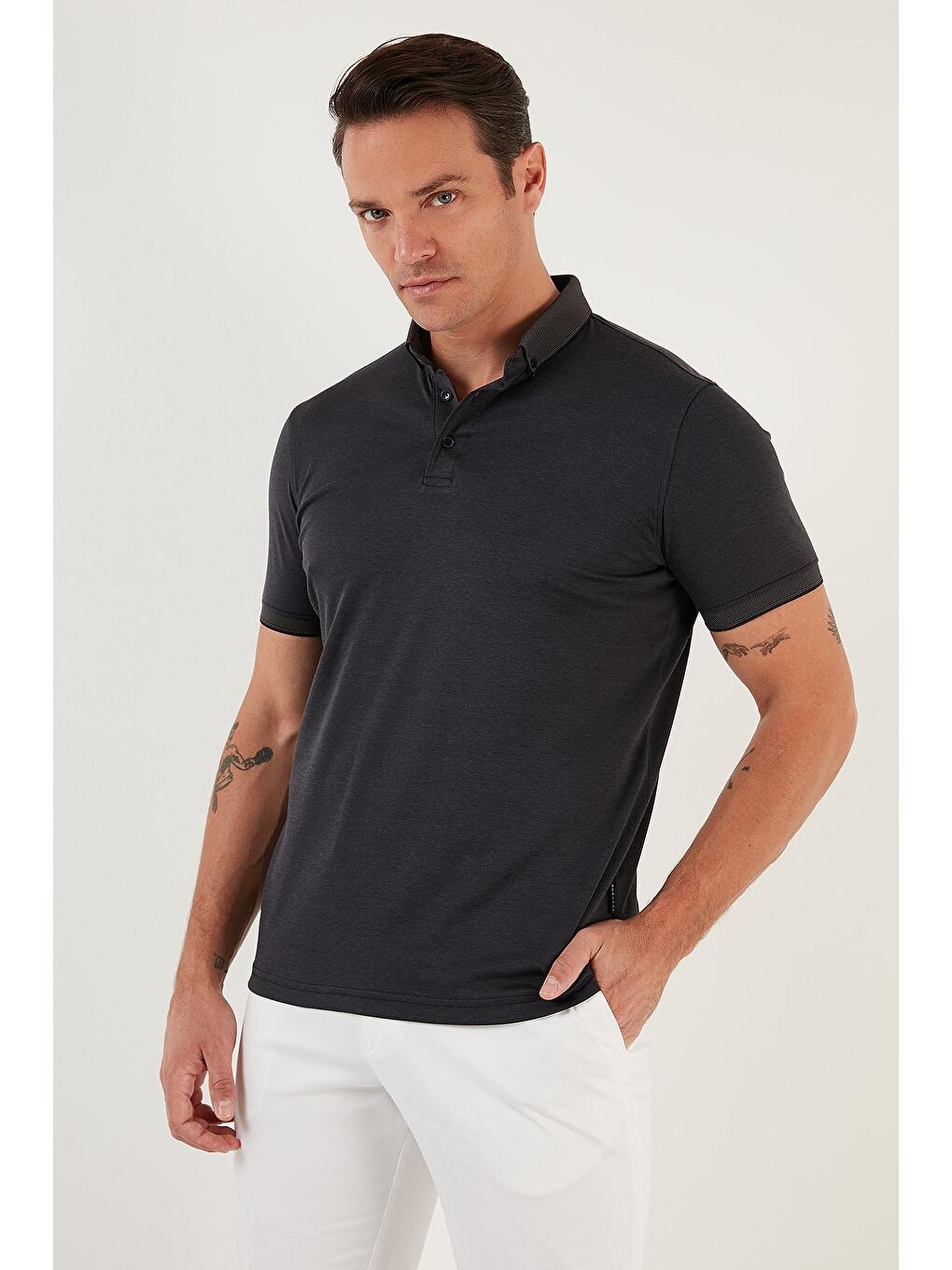 Buratti Siyah Pamuklu Slim Fit Polo T Shirt 646R1000