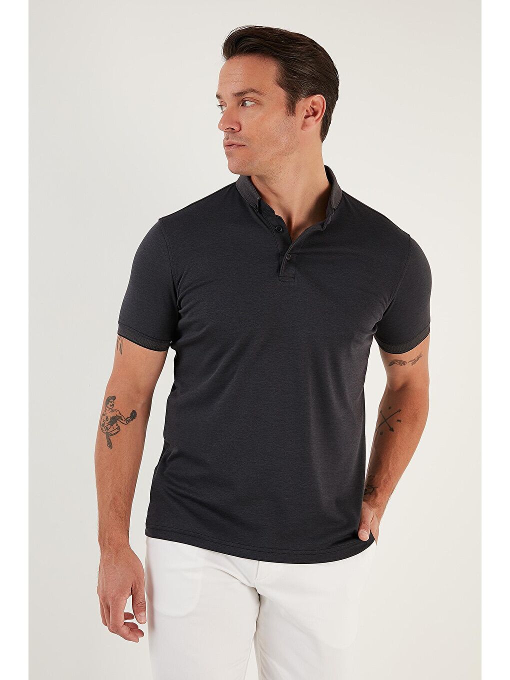 Buratti Siyah Pamuklu Slim Fit Polo T Shirt 646R1000 - 1