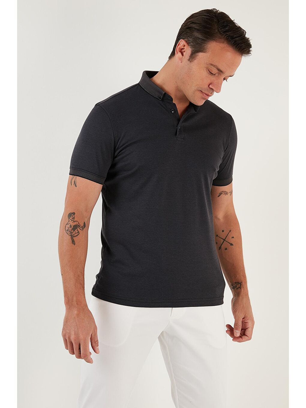 Buratti Siyah Pamuklu Slim Fit Polo T Shirt 646R1000 - 3