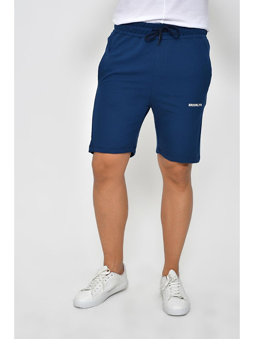 Lacivert Slim Fit Air Brooklyn Baskılı Erkek Şort SPR 2020Y09-1