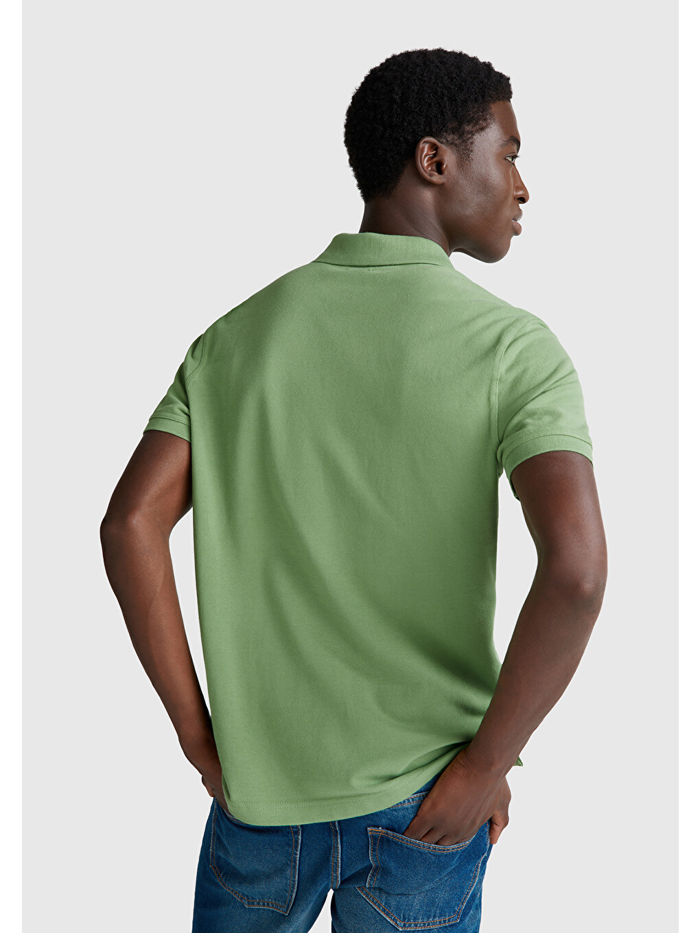 Erkek Açık Yeşill Regular Fit Kısa Kollu Polo Tişört-2