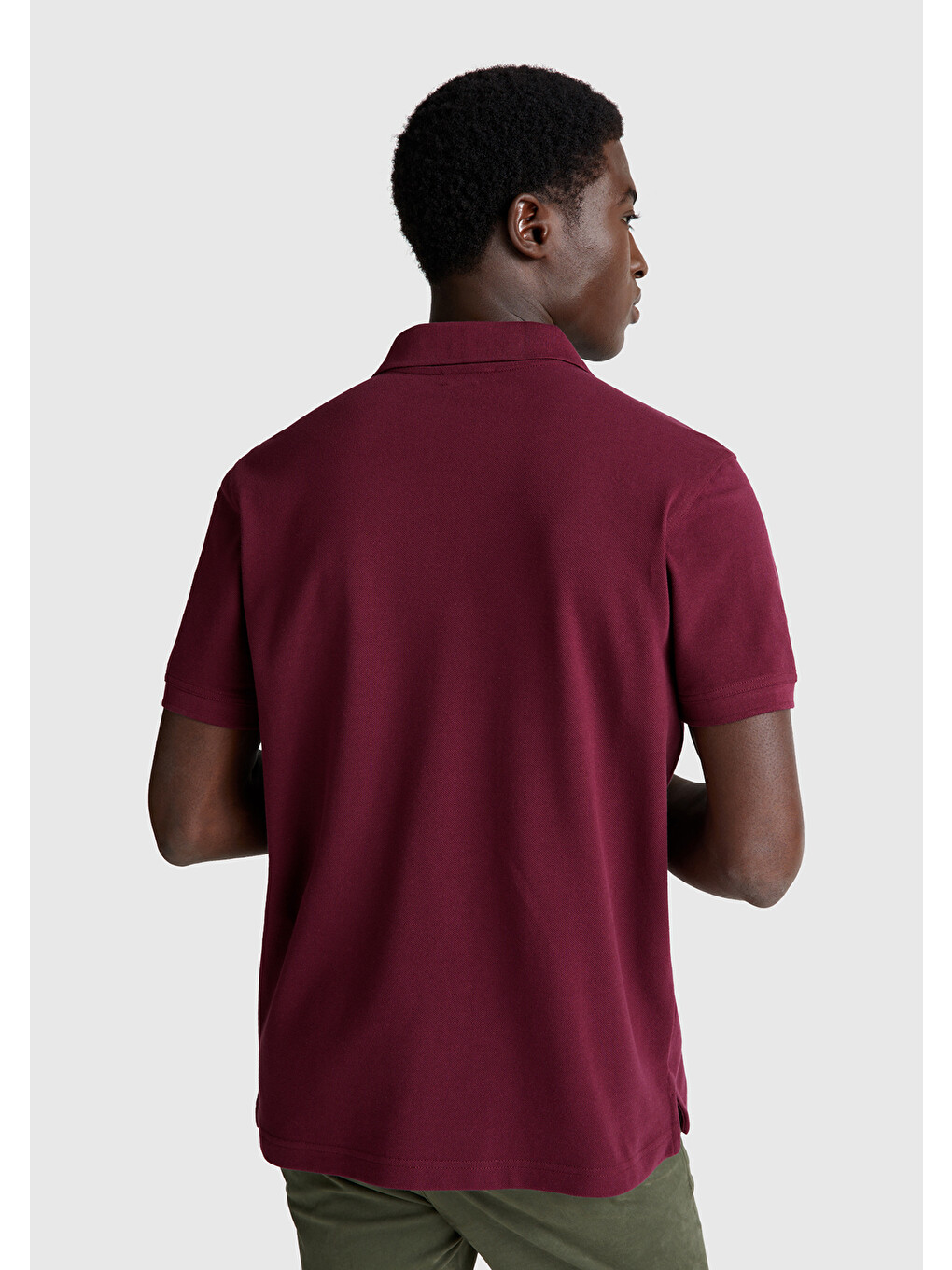 Erkek Mürdüm Regular Fit Kısa Kollu Polo Tişört-2