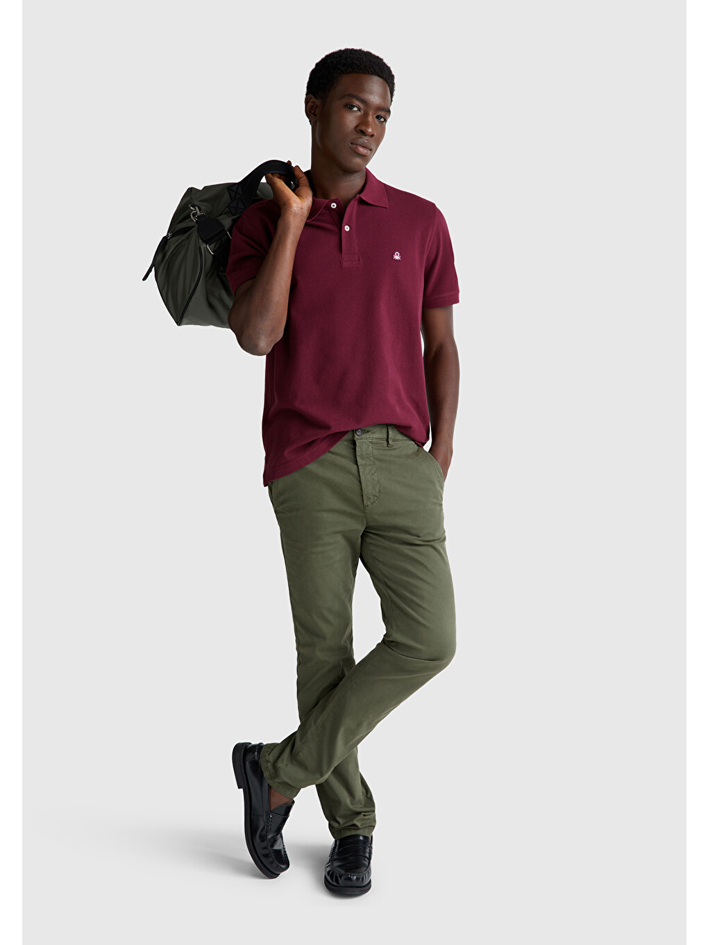 Erkek Mürdüm Regular Fit Kısa Kollu Polo Tişört-4
