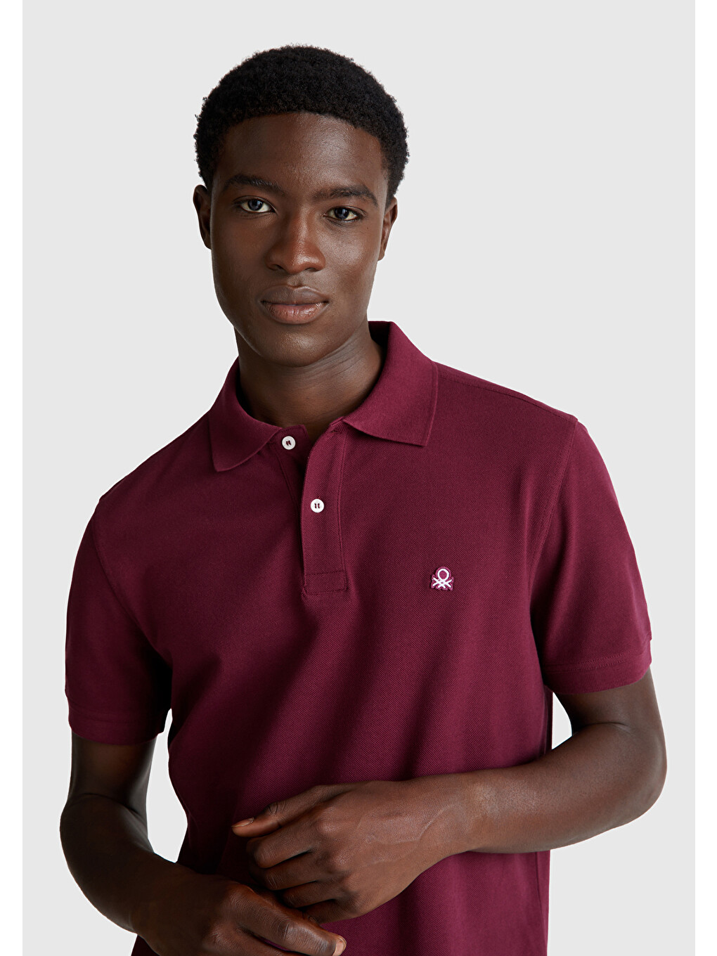 Erkek Mürdüm Regular Fit Kısa Kollu Polo Tişört-5