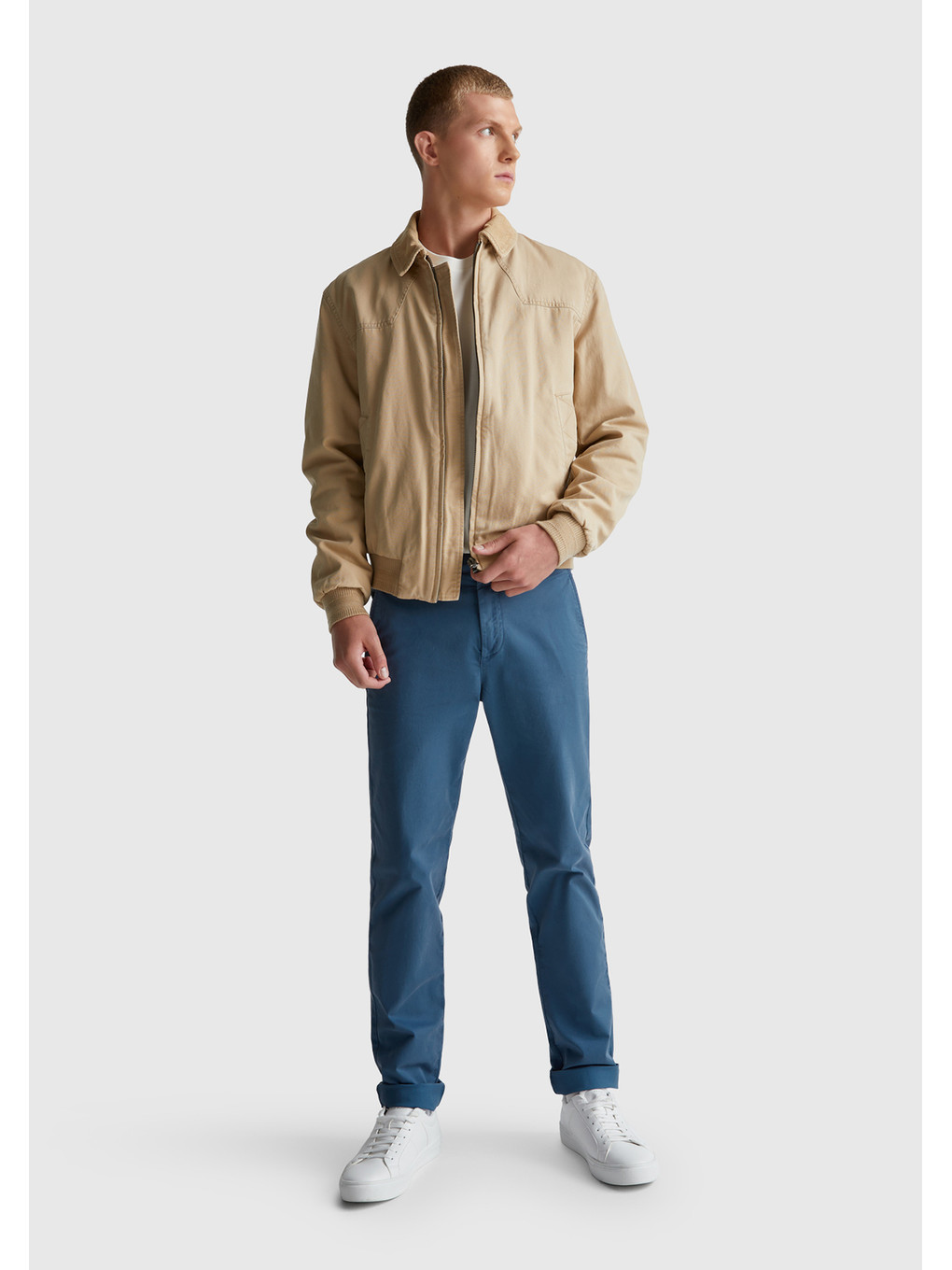 Turkuaz Erkek Havacı Mavi Slim Fit Chino Pantolon-3