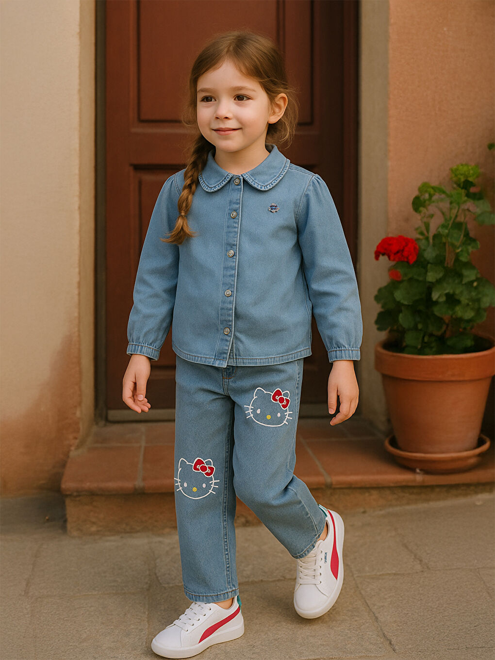 Girls Kız Çocuk Gömlek 6-9 Yaş Mavi