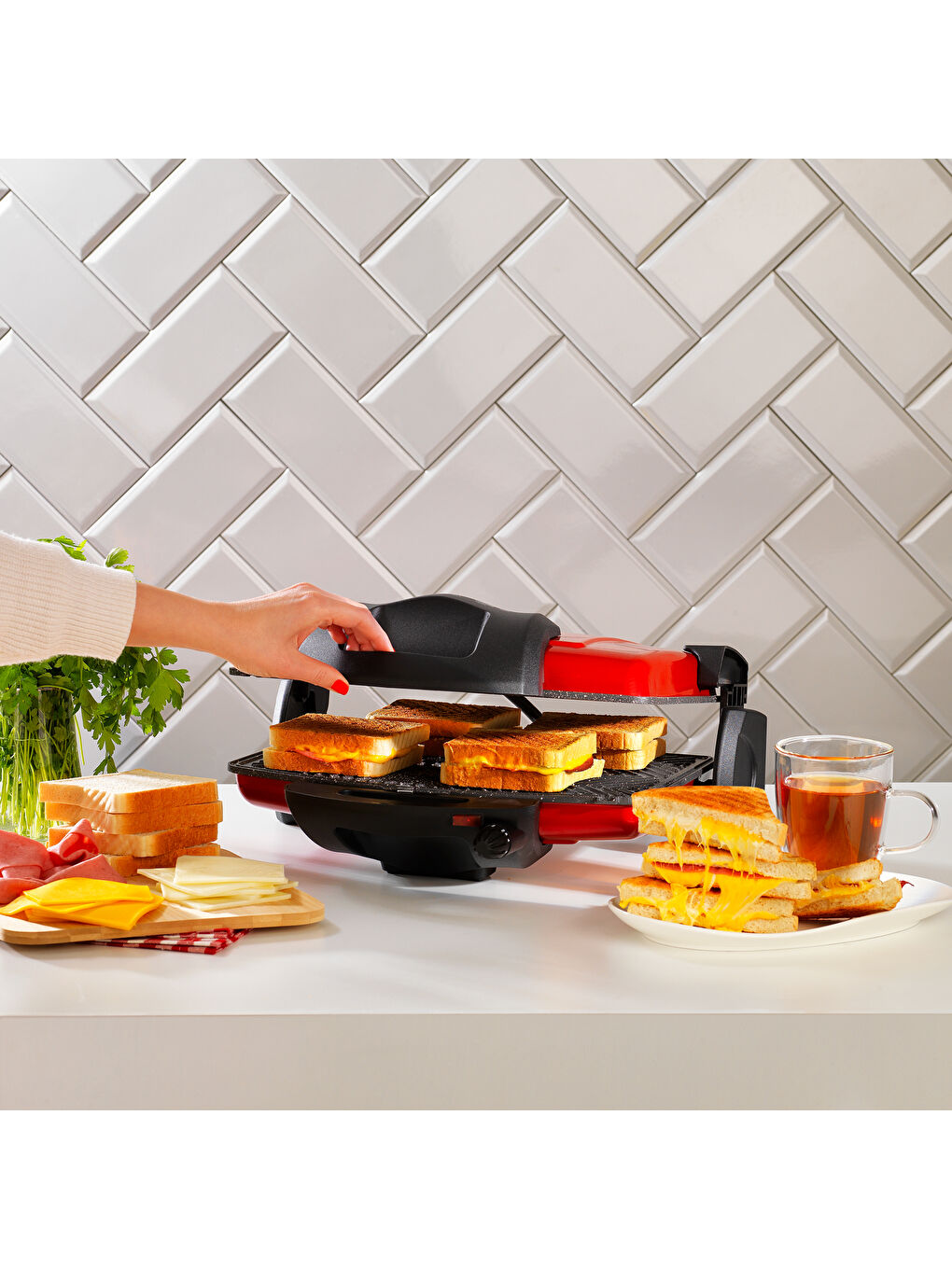 Grill Chef Tost Makinesi-Lal Kırmızı-1