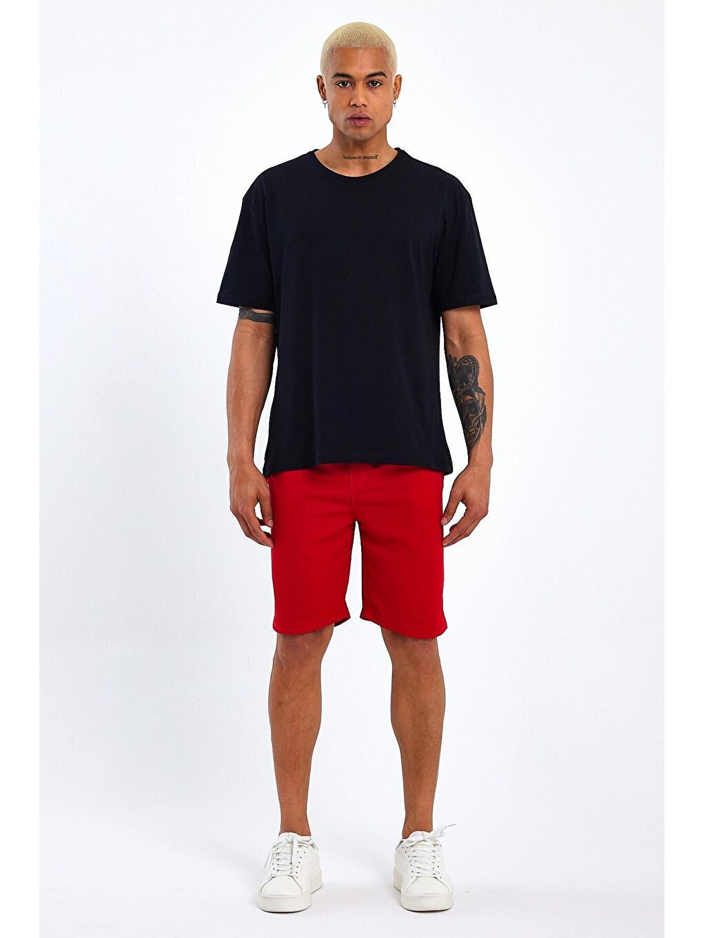 Kırmızı Regular Fit Brooklyn Baskılı Erkek Şort SPR 208