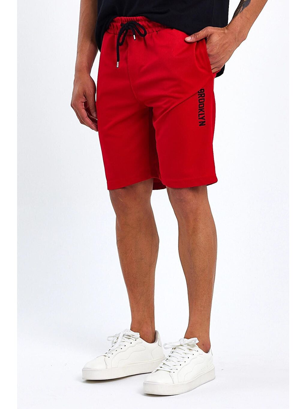 Kırmızı Regular Fit Brooklyn Baskılı Erkek Şort SPR 208-1