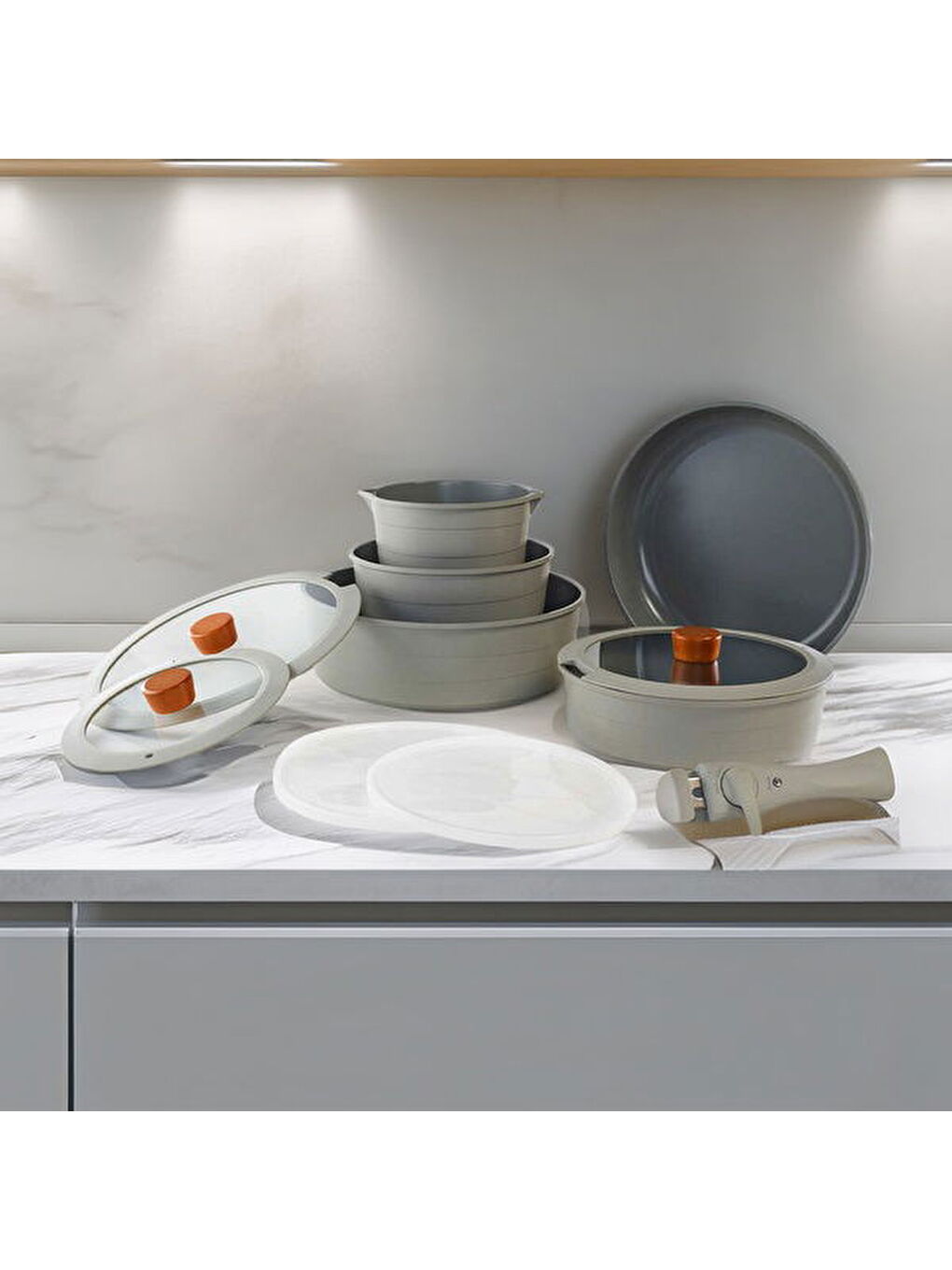 Gri Midas 11 Parça Tencere Seti
