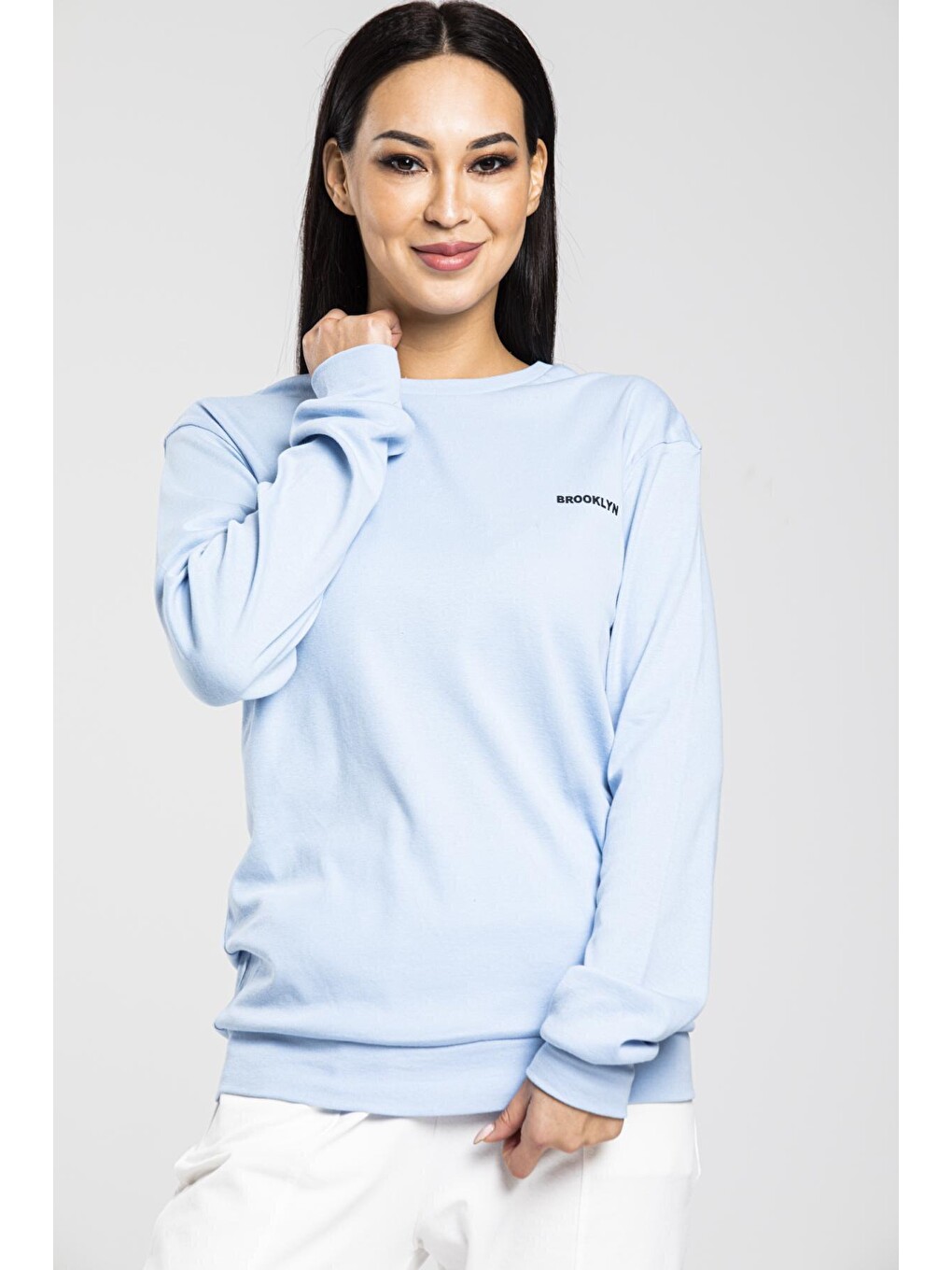 Mavi Bisiklet Yaka Uzun Kollu Dar Kalıp İnce Sweatshirt Spr21k18-2