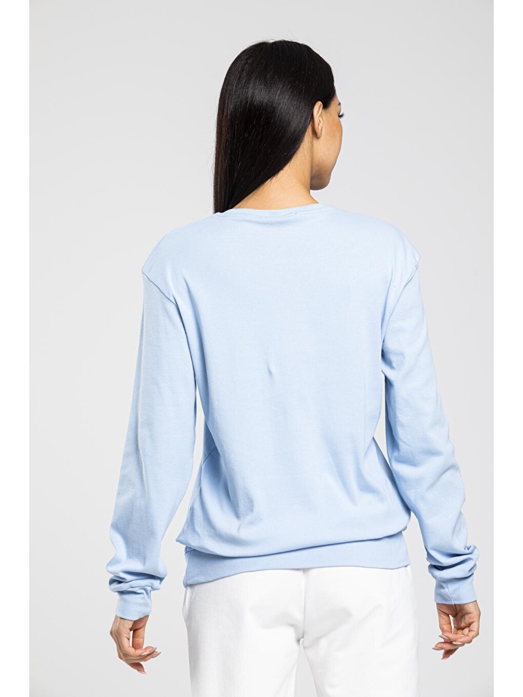 Mavi Bisiklet Yaka Uzun Kollu Dar Kalıp İnce Sweatshirt Spr21k18-4