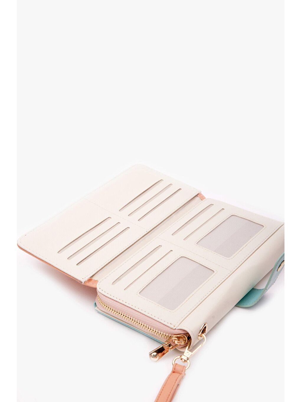 Turuncu Büyük Boy Renkli Kadın Cüzdan Ve El Çantası-3