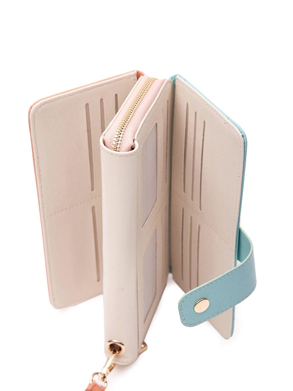 Turuncu Büyük Boy Renkli Kadın Cüzdan Ve El Çantası-5