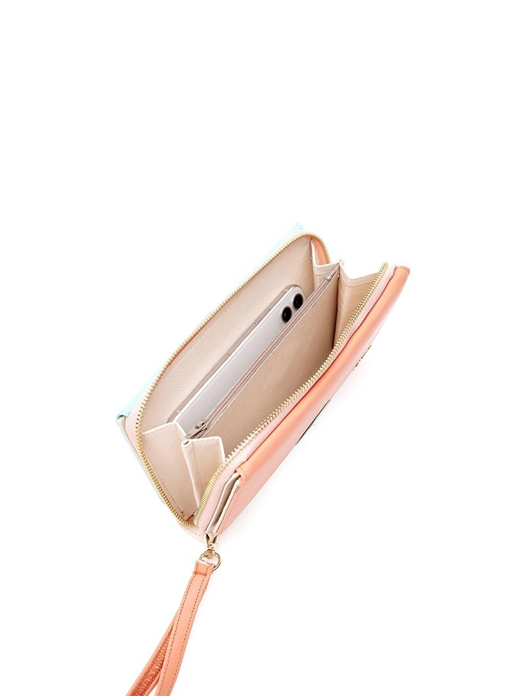 Turuncu Büyük Boy Renkli Kadın Cüzdan Ve El Çantası-6