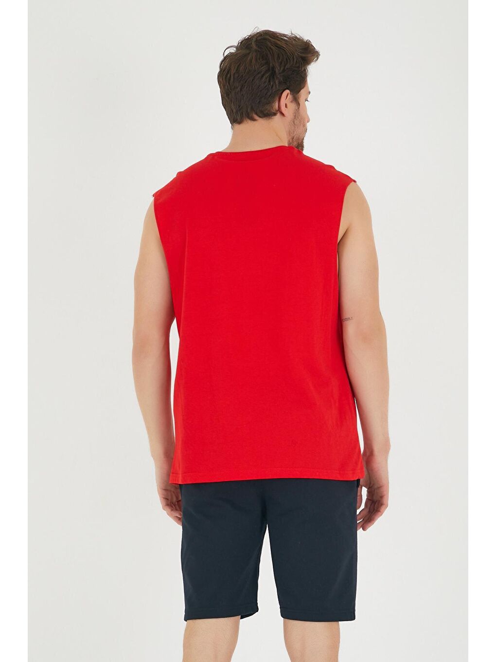 Kırmızı Erkek Bisiklet Yaka Regular Fit Brooklyn Baskılı Tişört SPR22TS122-4