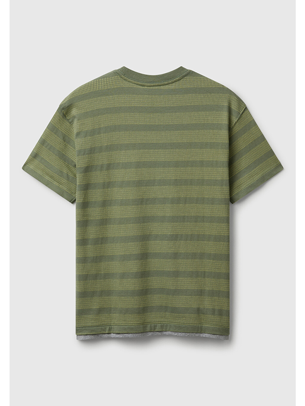 Erkek Çocuk Sarı Çizgili Önü Yazı Detaylı Kolu Logo Etiketli Oversize T-shirt-1