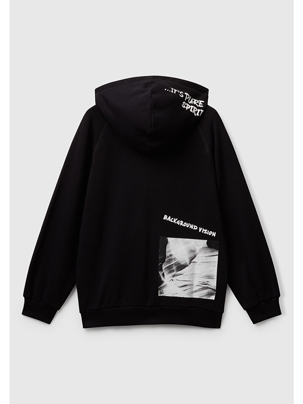 Erkek Çocuk Siyah Önü Ve Arkası Baskılı Fermuarlı Yan Cepli Sweatshirt-1