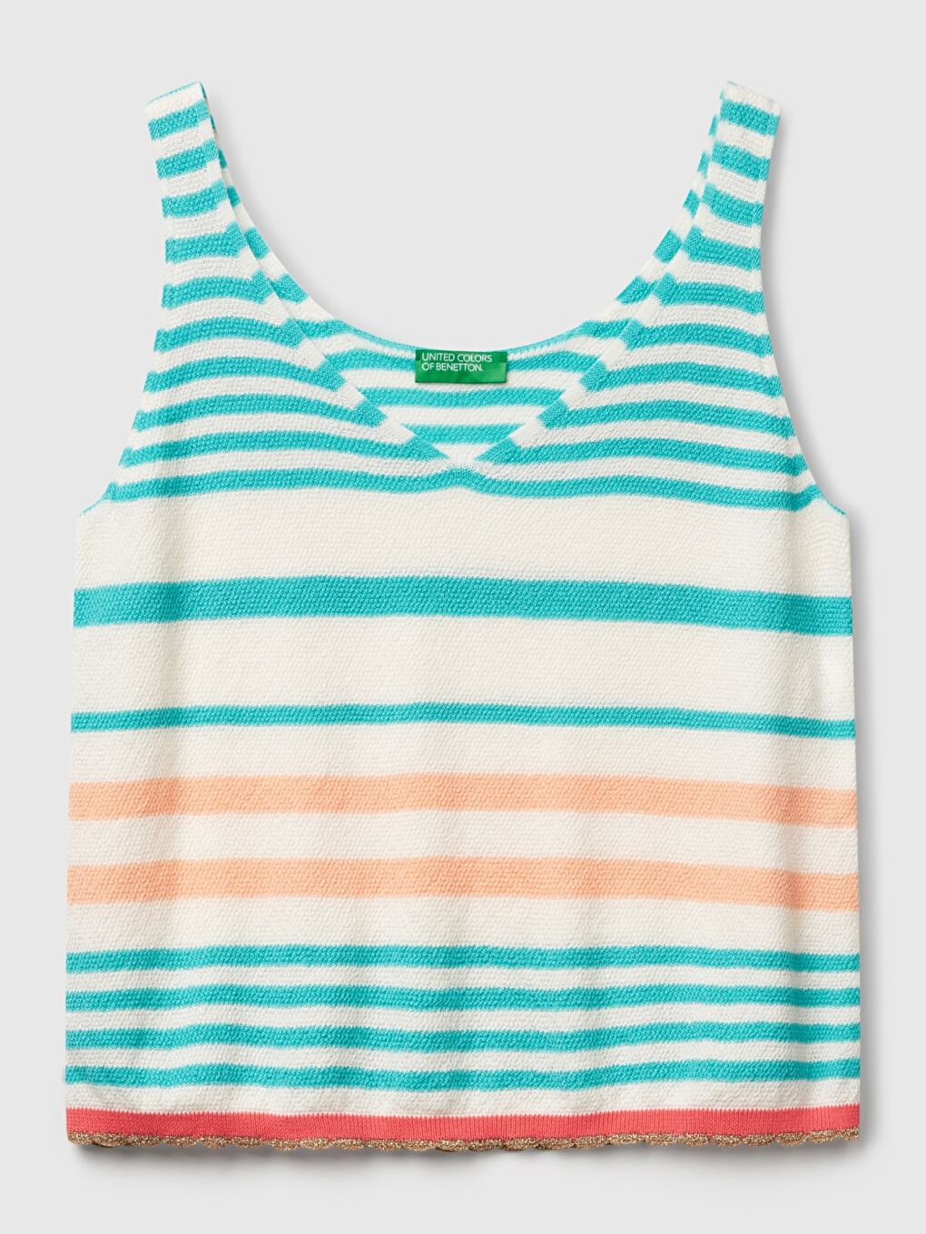 Kadın Açık Mavi %100 Pamuk V Yaka Kalın Askılı Triko Üst