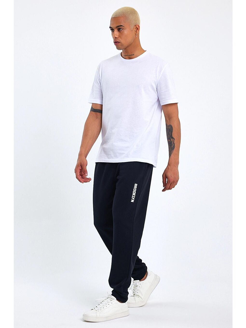 Siyah Regular Fit Broklyn Baskılı İnce Erkek Jogger Eşofman Altı SPR 203-2