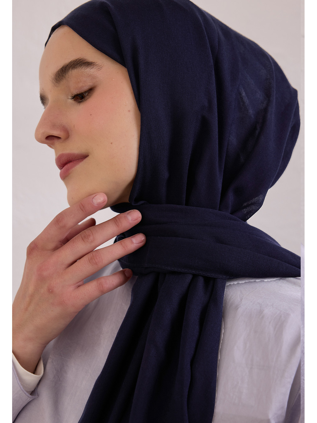 Lacivert Soft Viskon Şal Koyu Lacıvert-1