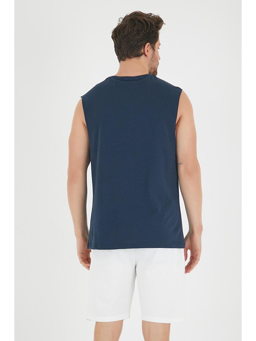 Lacivert Erkek Bisiklet Yaka Regular Fit Brooklyn Baskılı Tişört SPR22TS122-4