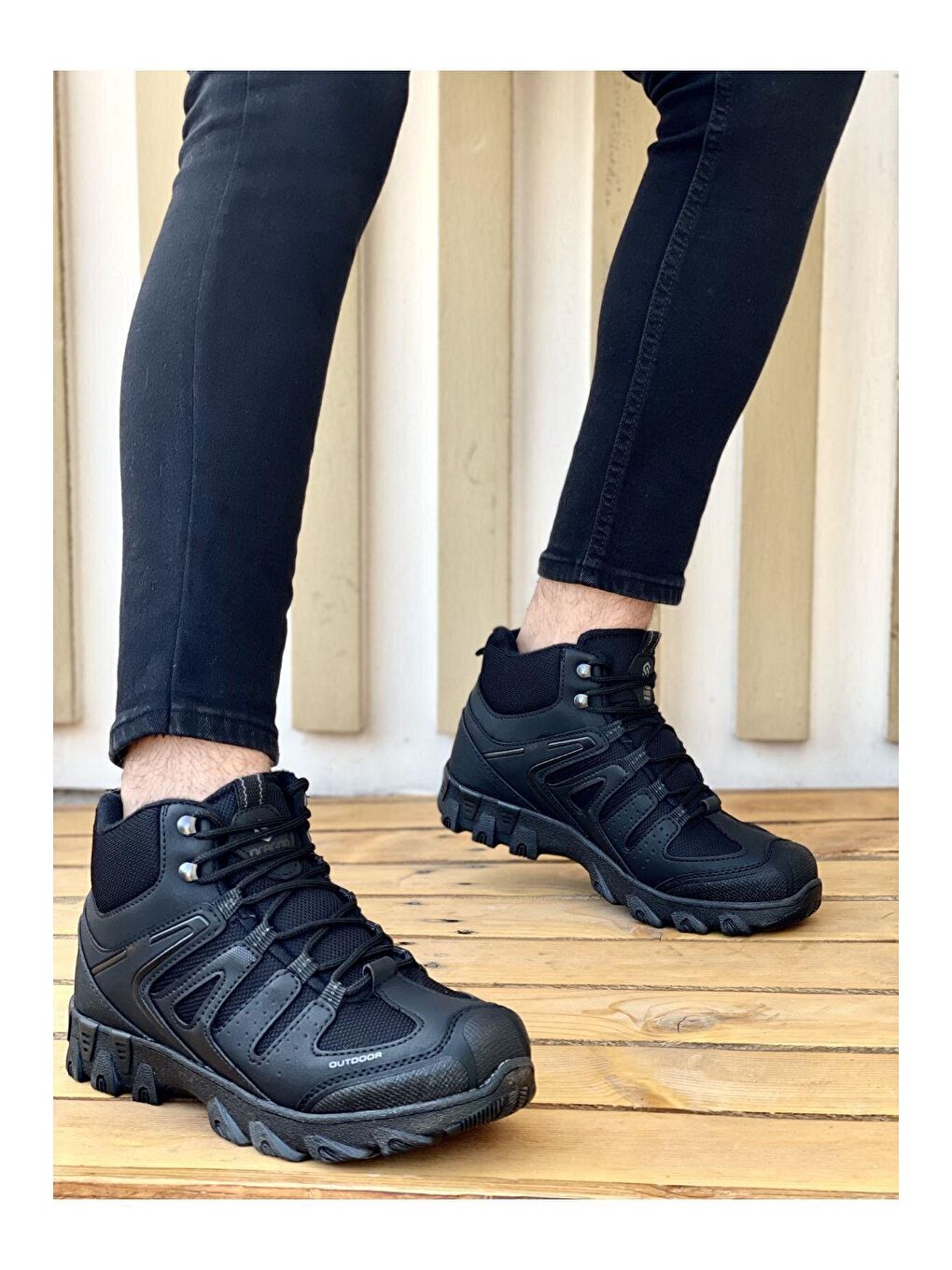 Siyah Mike  Kauçuk Sağlam Esnek Outdoor Treking Kışlık Su ve Soğuk Geçirmez Unisex Bot-1