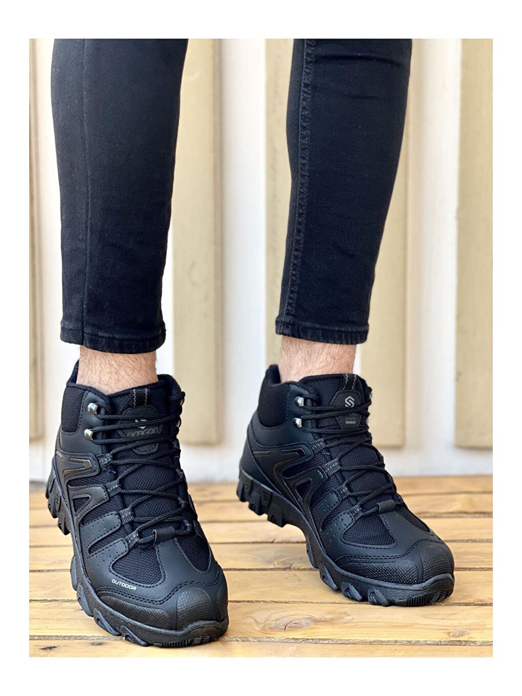 Siyah Mike  Kauçuk Sağlam Esnek Outdoor Treking Kışlık Su ve Soğuk Geçirmez Unisex Bot-2