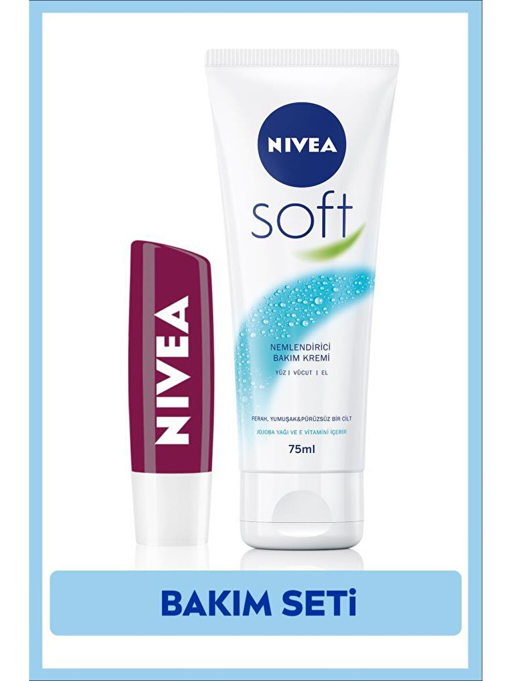 NIVEA Şeffaf Soft El Kremi 75 ml, Dudak Ne mlendirici Böğürtlen 4, 8Gr, Oje Hediye