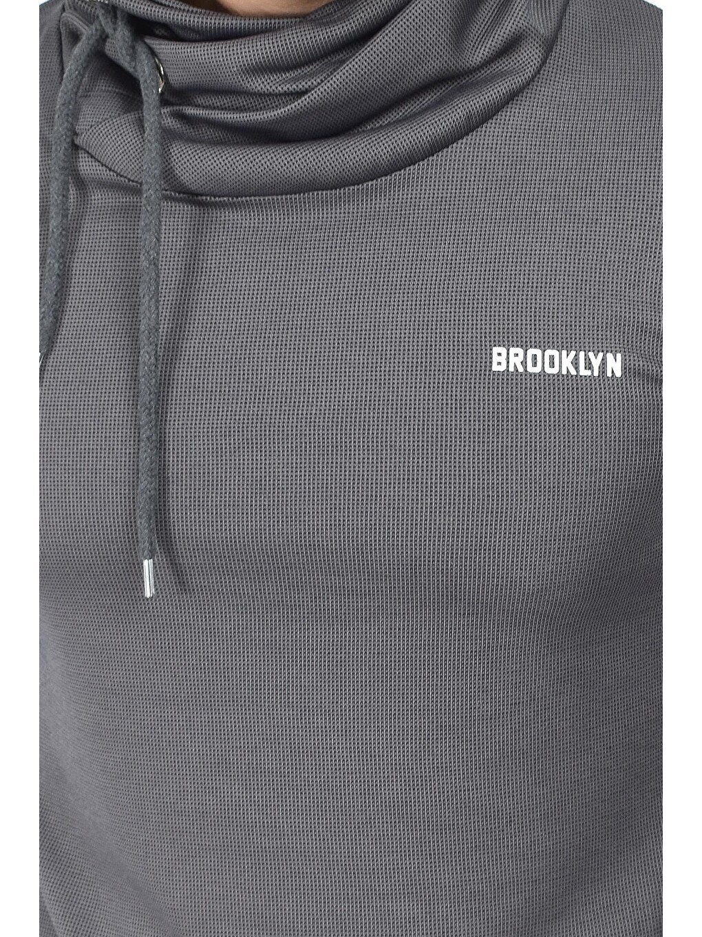 Lacivert Şal Yaka Uzun Kollu Dar Kalıp İnce Erkek Baskılı Sweatshirt Spr 2019k41-3