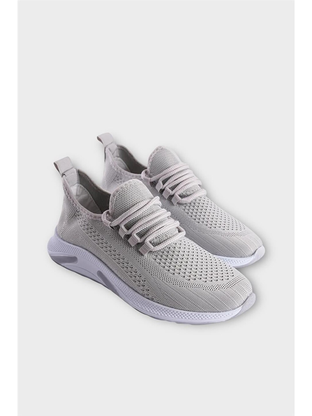 Unisex Yazlık Triko Spor Ayakkabı Gri - Beyaz-5