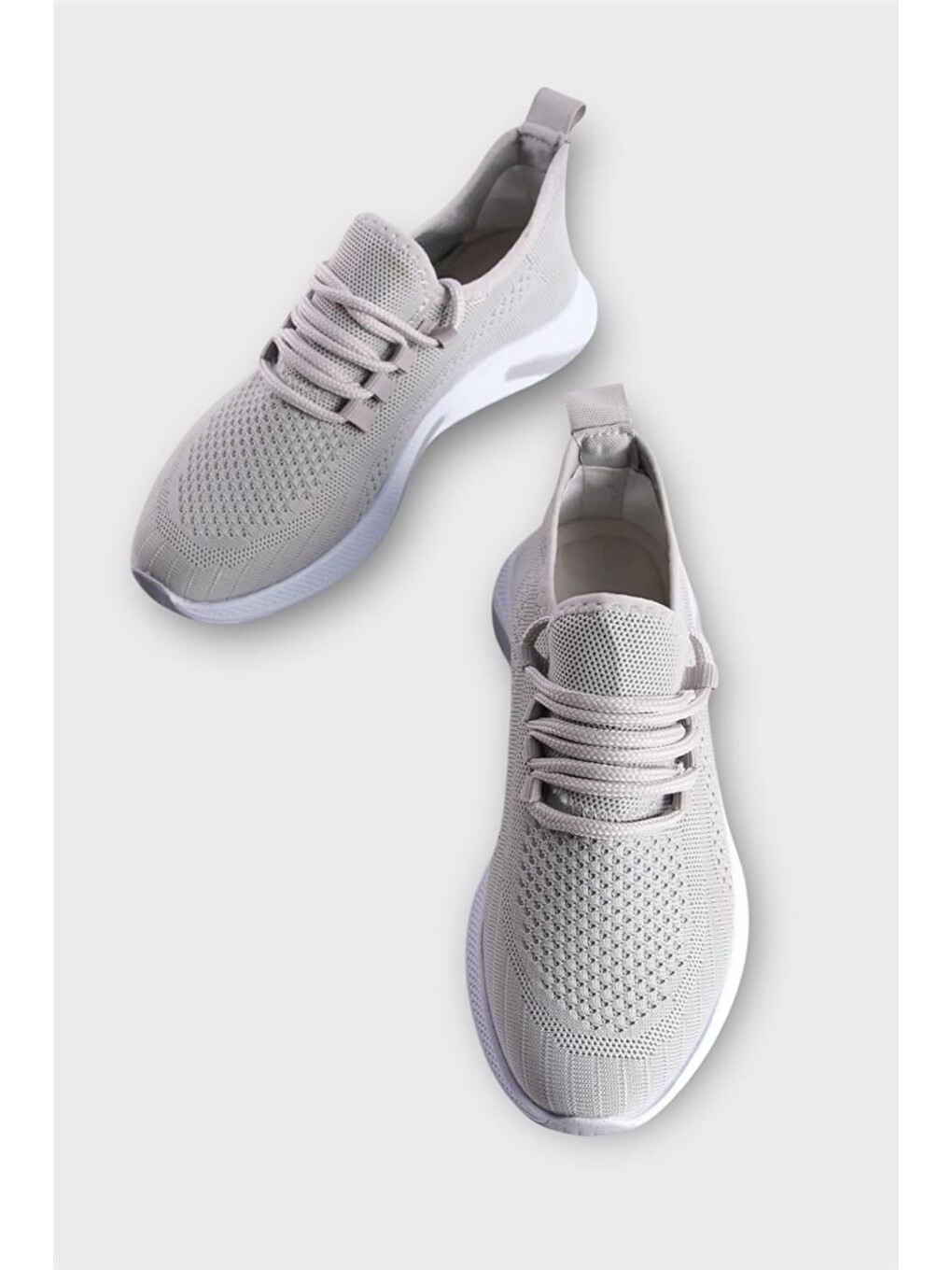 Unisex Yazlık Triko Spor Ayakkabı Gri - Beyaz-6