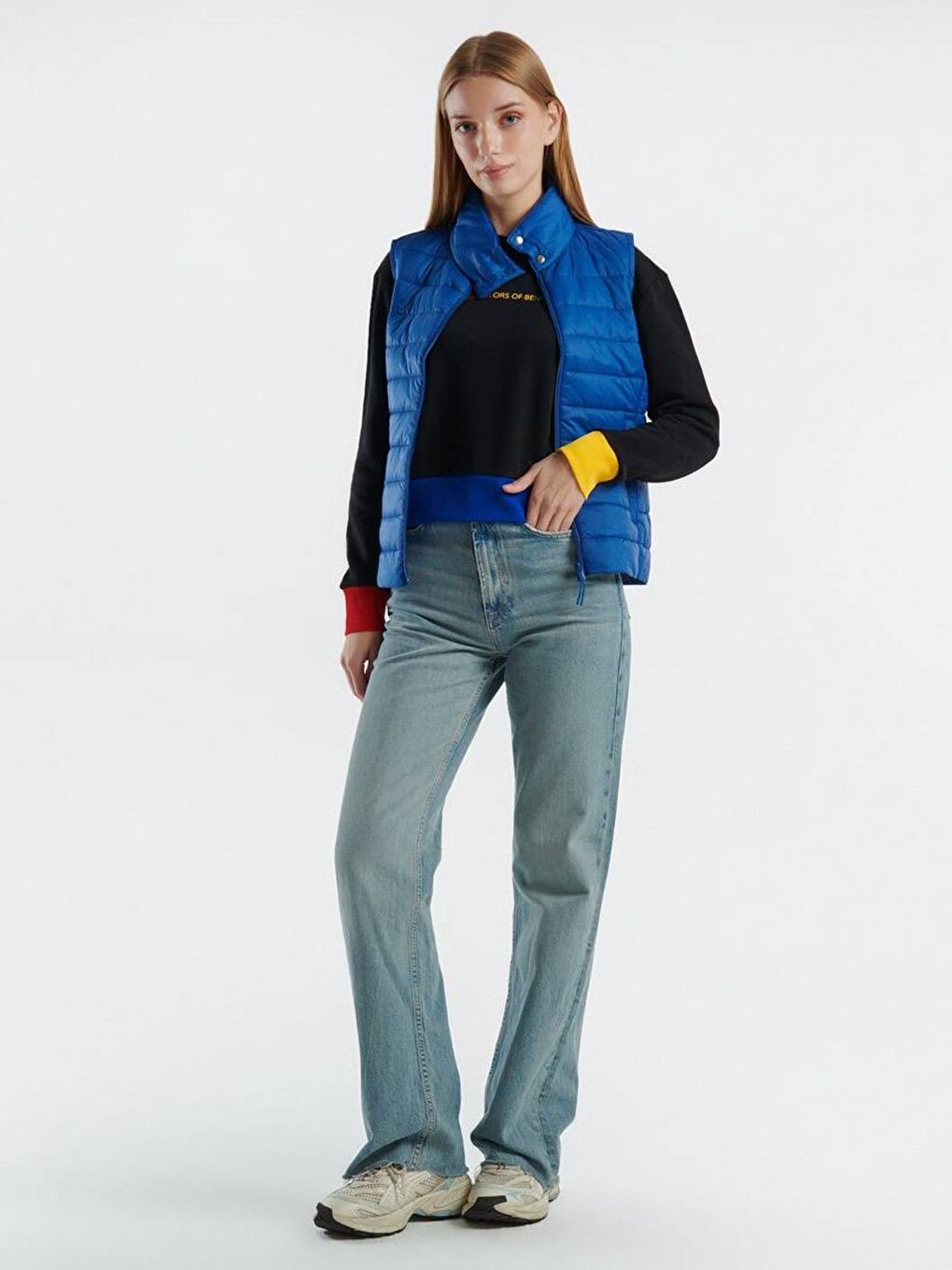 Kadın Gece Mavisi Recycled Polyester Dolgulu Pufa Yelek