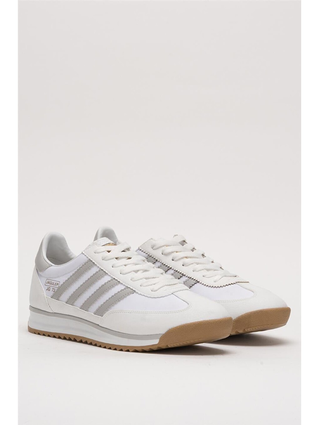 Erkek Günlük Rahat Taban Yumuşak Hafif Sneaker Bağcıklı Spor Ayakkabı Beyaz - Buz-5