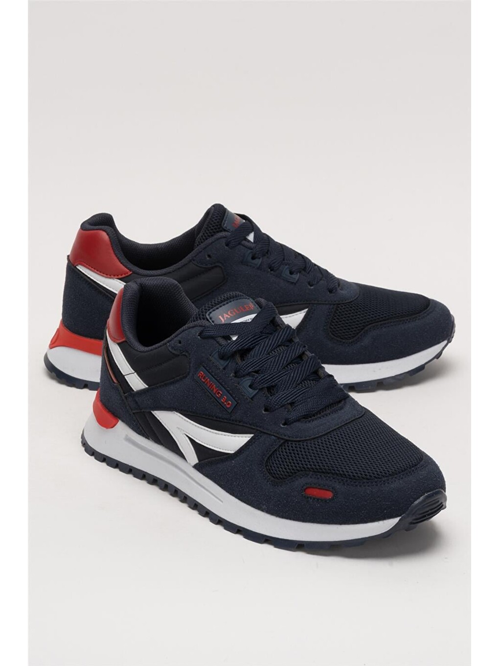 Erkek Ortopedik Günlük Yürüyüş Koşu Sneaker Spor Ayakkabı Lacivert - Kirmizi-2