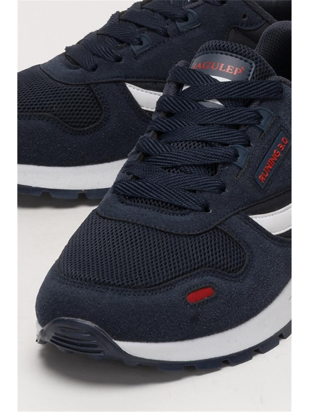 Erkek Ortopedik Günlük Yürüyüş Koşu Sneaker Spor Ayakkabı Lacivert - Kirmizi-9