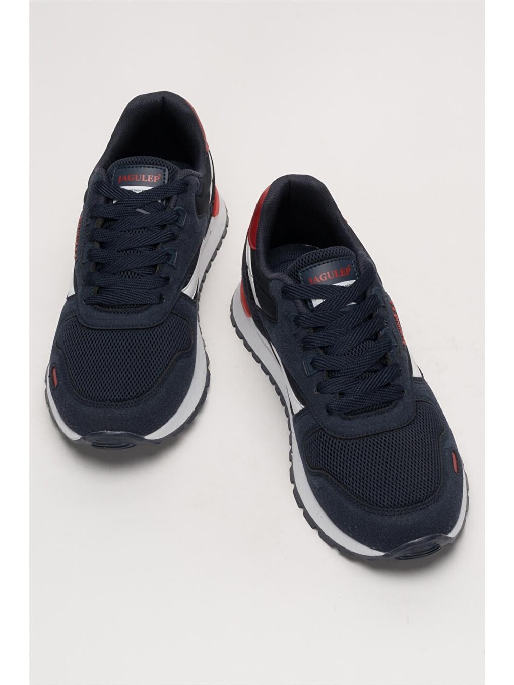 Erkek Ortopedik Günlük Yürüyüş Koşu Sneaker Spor Ayakkabı Lacivert - Kirmizi-10