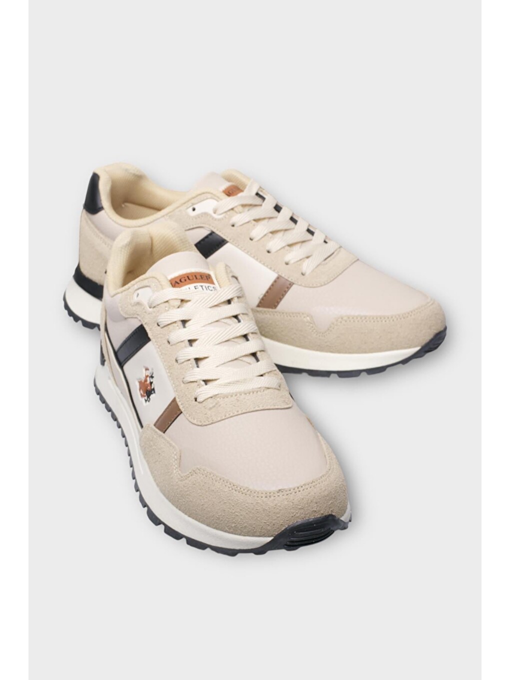 Erkek Ortopedik Cilt Günlük Yürüyüş Koşu Sneaker Spor Ayakkabı Bej-2