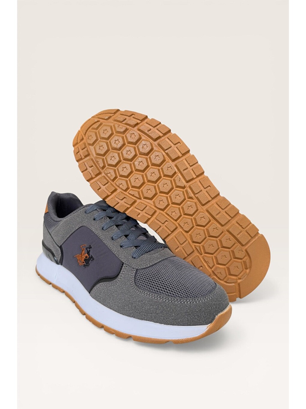 Gri Erkek Ortopedik Airfile Günlük Yürüyüş Koşu Sneaker Spor Ayakkabı Füme-4