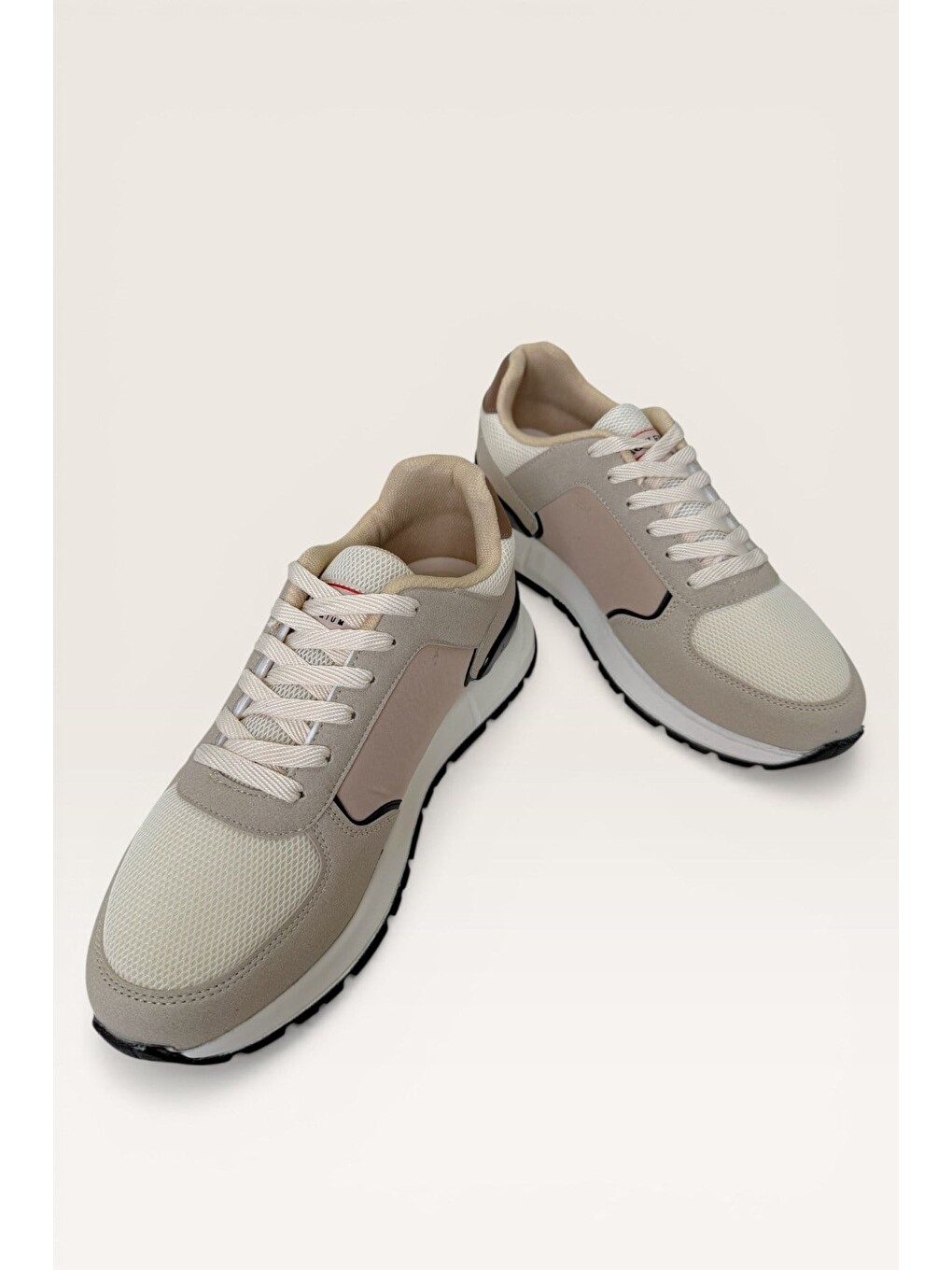 Erkek Ortopedik Airfile Günlük Yürüyüş Koşu Sneaker Spor Ayakkabı Bej-4