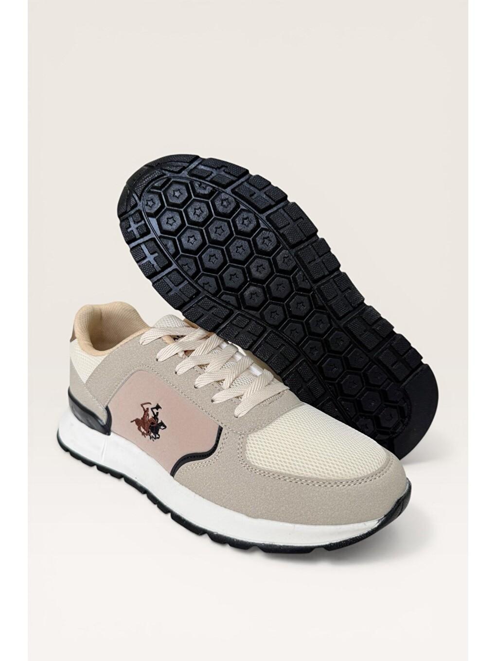 Erkek Ortopedik Airfile Günlük Yürüyüş Koşu Sneaker Spor Ayakkabı Bej-7