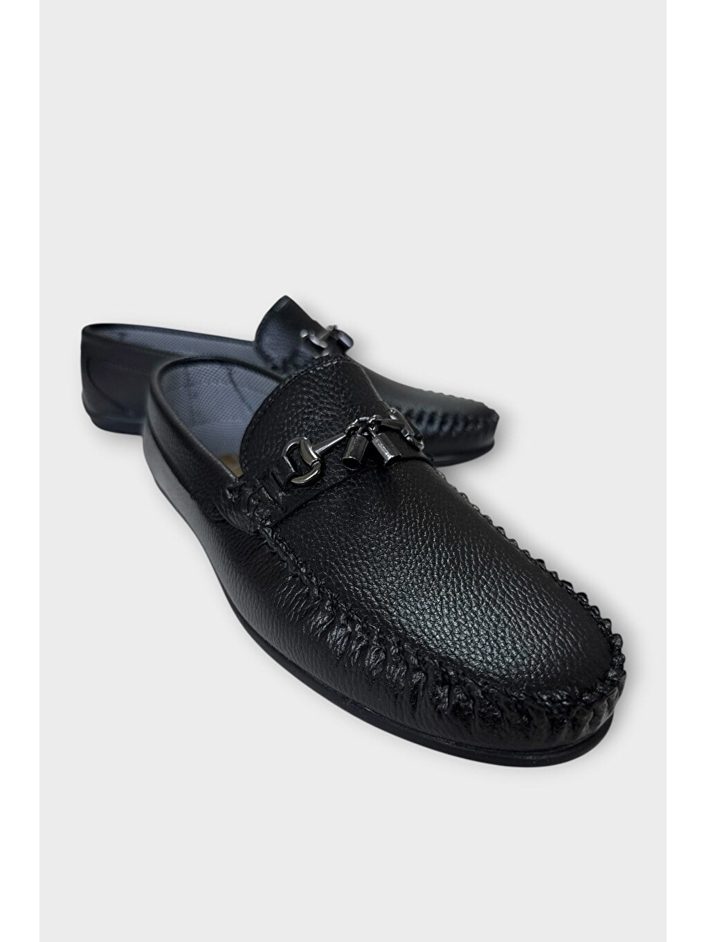Demir Toka Detaylı Erkek Loafer Ayakkabı Siyah-3