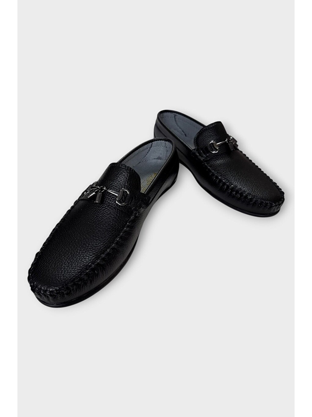 Demir Toka Detaylı Erkek Loafer Ayakkabı Siyah-5