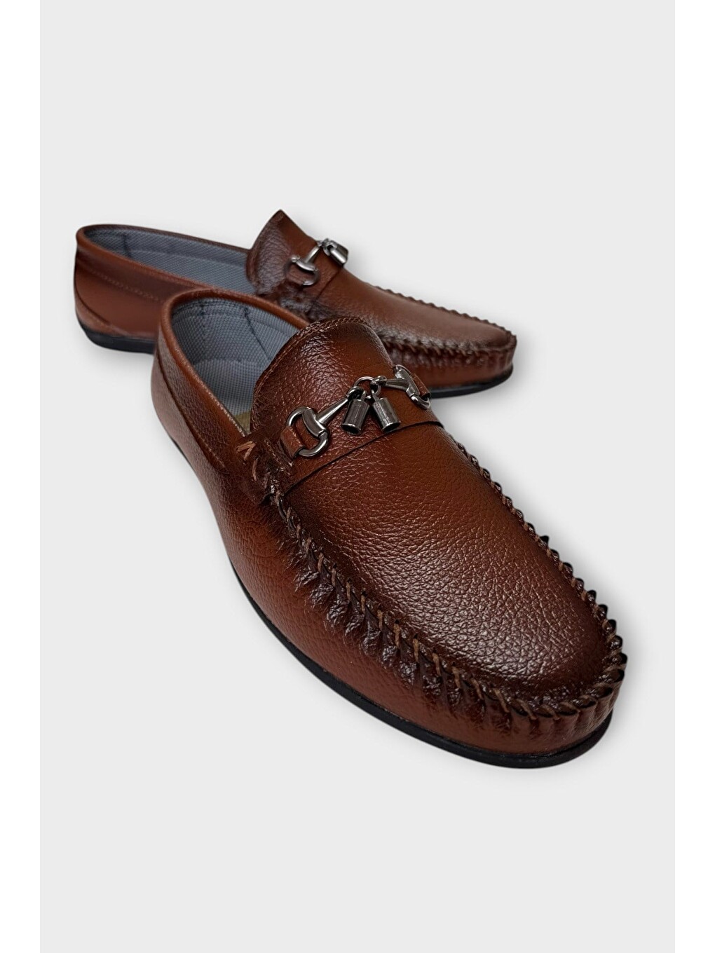 Kahverengi Demir Toka Detaylı Erkek Loafer Ayakkabı Taba-1
