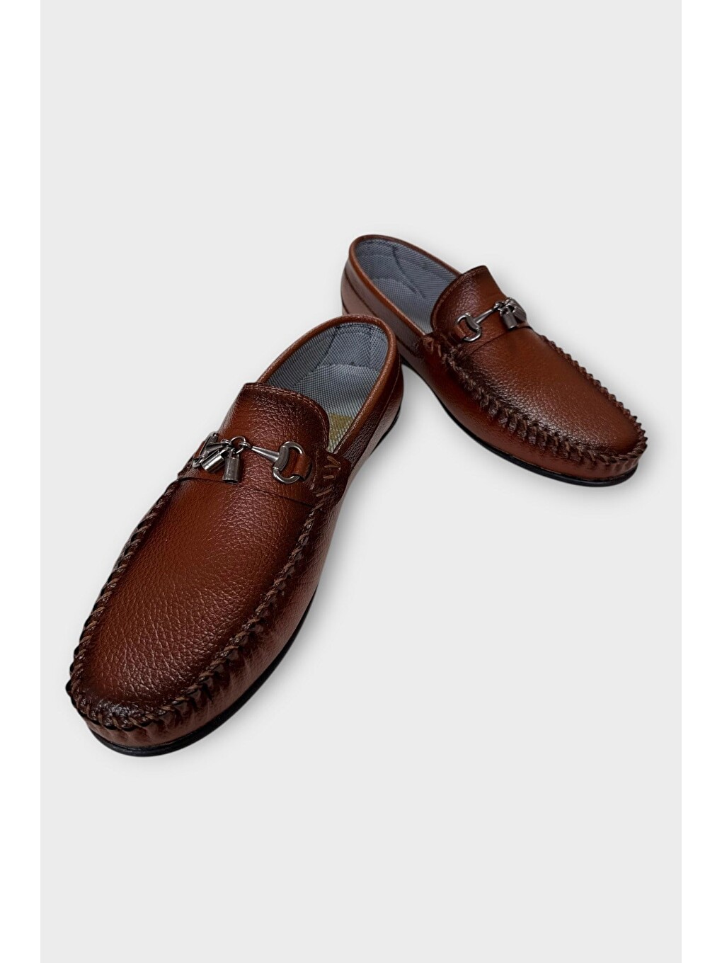 Kahverengi Demir Toka Detaylı Erkek Loafer Ayakkabı Taba-2