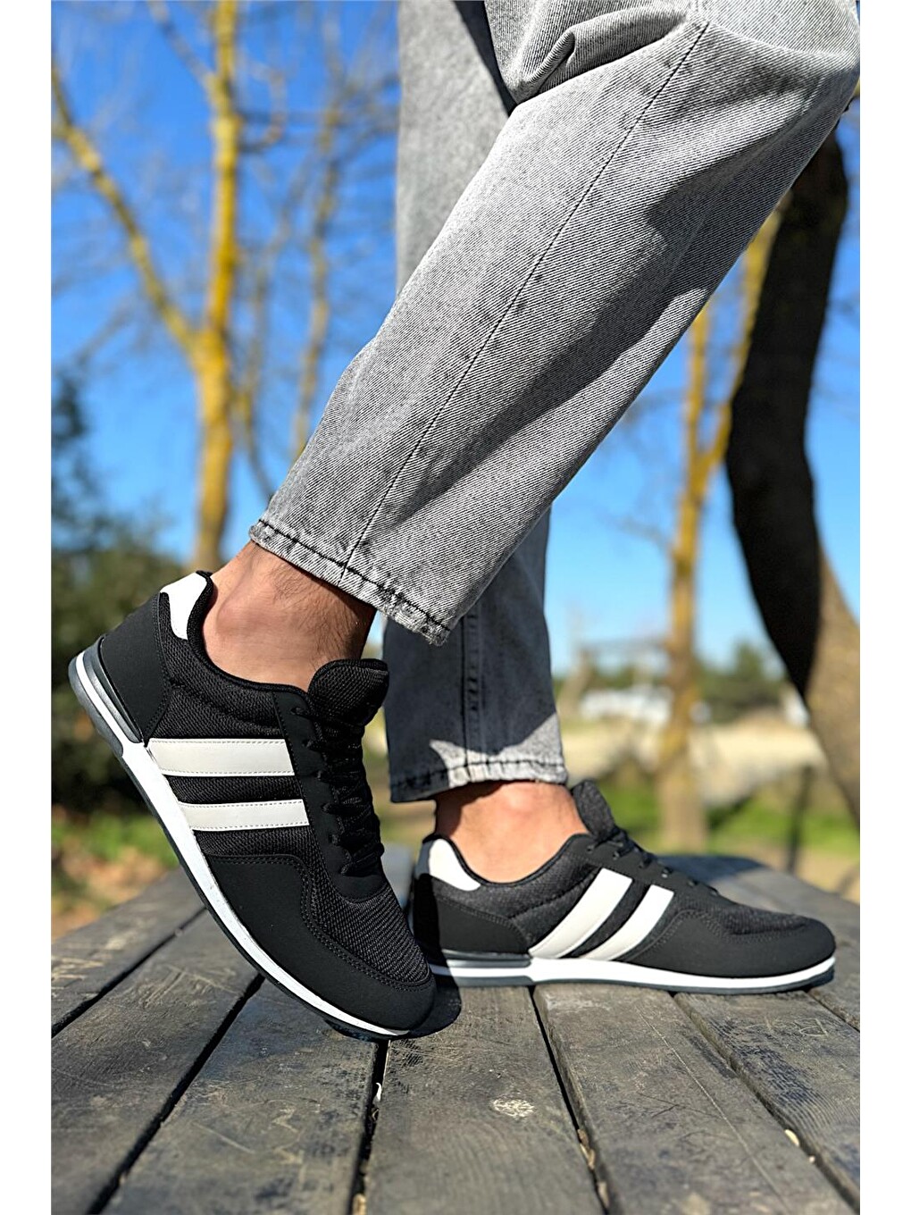 Unisex Airfile İnce Taban Spor Ayakkabı Siyah-beyaz-13