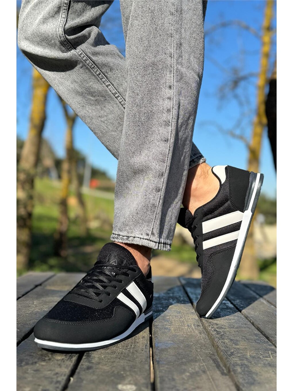 Unisex Airfile İnce Taban Spor Ayakkabı Siyah-beyaz-16