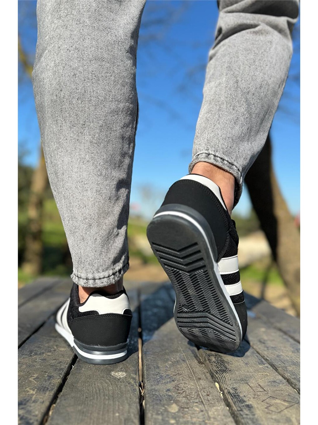 Unisex Airfile İnce Taban Spor Ayakkabı Siyah-beyaz-18