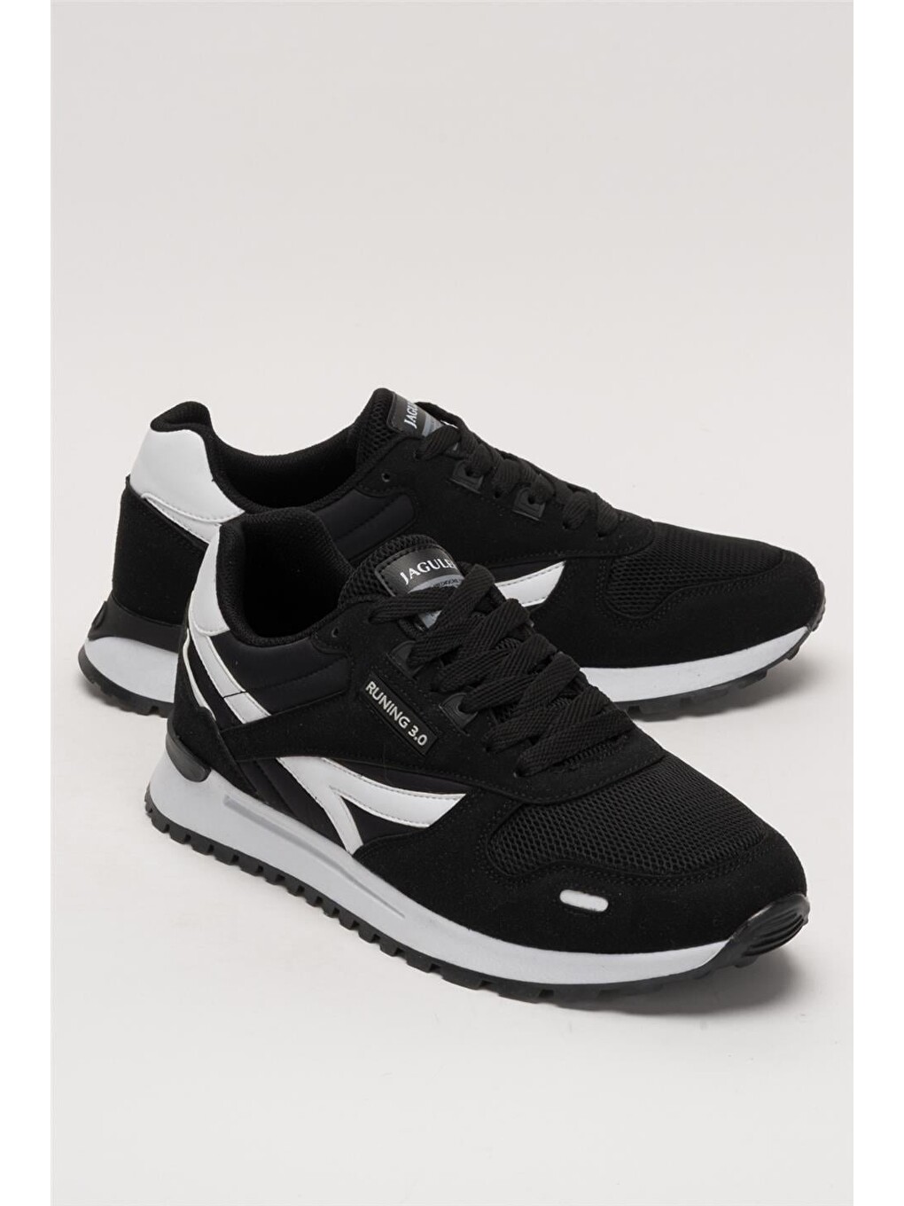Erkek Ortopedik Günlük Yürüyüş Koşu Sneaker Spor Ayakkabı Siyah - Beyaz-3